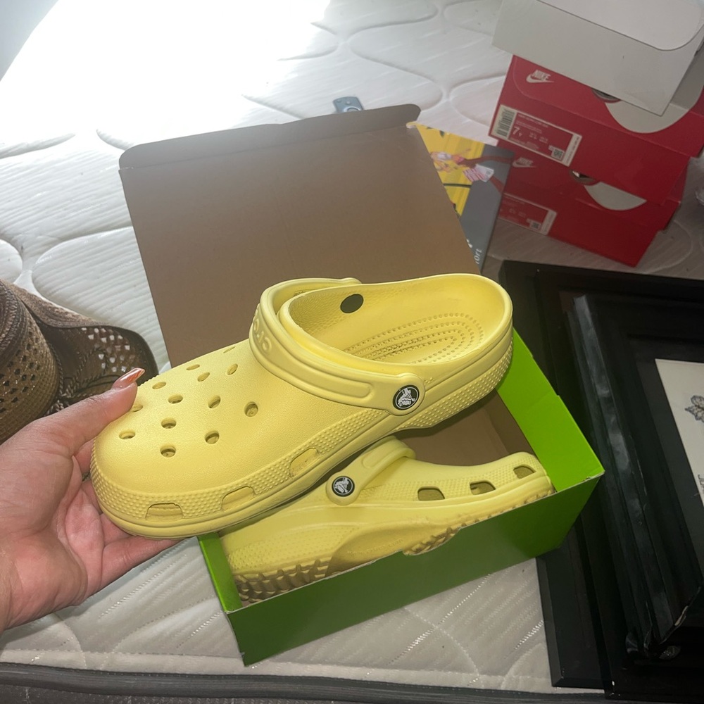 Banana colored crocs